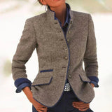Jachetă de damă cu guler înalt cu mâneci lungi casual modern confortabilă elegantă lungă