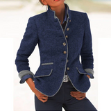 Jachetă de damă cu guler înalt cu mâneci lungi casual modern confortabilă elegantă lungă