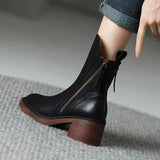 Botine de damă din piele ecologică cu căptușeală cu talpă cu toc clasic moale