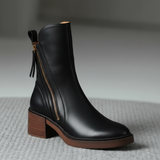 Botine de damă din piele ecologică cu căptușeală cu talpă cu toc clasic moale