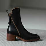 Botine de damă din piele ecologică cu căptușeală cu talpă cu toc clasic moale