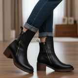 Botine de damă din piele ecologică cu căptușeală cu talpă cu toc clasic moale