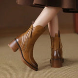 Botine de damă din piele ecologică cu căptușeală cu talpă cu toc clasic moale