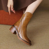 Botine de damă din piele ecologică cu căptușeală cu talpă cu toc clasic moale