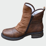 Botine de damă de iarnă cu fermoar cu talpă moale călduroase