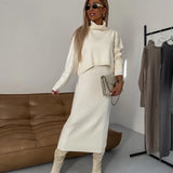 Set de damă de iarnă lejer maxi uni casual confortabil călduros moale