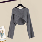 Cardigan de damă scurt cu mâneci uni