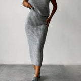 Set de damă tricotat midi mini casual confortabil elastic elegant