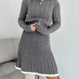 Set de damă tricotat mini casual elastic elegant