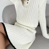 Set de damă tricotat mini casual elastic elegant