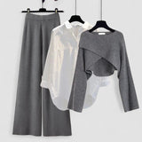 Set de damă larg lung cu mâneci lungi clasic confortabil elegant moale modern