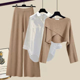 Set de damă larg lung cu mâneci lungi clasic confortabil elegant moale modern